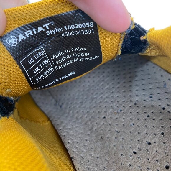 Ariat ATS Slip On Shoes Leather Waterproof Insulated Mens Size 12EE,Comfort - Picture 12 of 16
